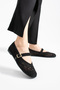 Black knitted women's ballet flats - soft sole everyday shoes - 4