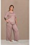 Patterned Short Sleeve Plus Size Pajama Set - 2
