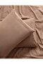 Tracey Single 100% Cotton Pleated Linen Look Washable Sheet Duvet Cover Set - Mink - 6
