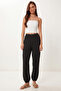 Comfortable Crinkle Shalwar Trousers with Pockets Lfw0024 Black