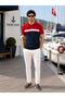 Polo Neck Buttoned Color Block Knitwear T-Shirt