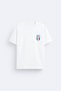 Italy National Football Team Logo Printed Cotton Fabric White T-Shirt T-Shirt