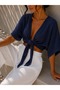 Women's Muslin Tie-Up Bolero Blouse Oversize Loose Summer Kimono Cardigan My3535 - 6