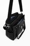 Unisex Large Size Black Colored Crinkle Fabric Sports and Travel Bag with Shoe Section and Cross Strap - 6