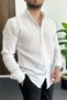 Men's Muslin Fabric Cotton Shirt White Edw488 - 2