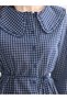 Two Mt Shop Quality Women's Shirt with Baby Collar and Plaid Belt - 3