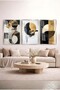 Set of 3 Glass Tables with Geometric Sun Figures - Silver Metal Framed Home and Office Table