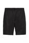 Men's Regular Cut Elastic Waist Linen Black Shorts - 6