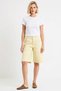 Women's Denim Bermuda Shorts, Regular Waist, Plain Pattern, Piping, Pocket Detail, Rigid Woven Short Cut - 4
