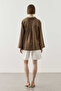 Wide Collar Tencel Shirt Khaki - 8