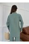 Women's Shirt with Beaded Embroidery on Front and Sleeves, Oversize Pants, Sizeable Suit - 8