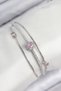 Brass Zircon Stone Baguette Model Silver Color Women's Bracelet 5886 - Eterna3067-6322