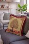 Tree of Life with Birds Pattern Fringed Throw Pillow Cover - Burgundy Tassel Tapestry Pillowcase - 3