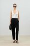 Black Double Pleated Women's Trousers - 2