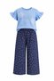 Girl's Floral Patterned Wide-Leg Pants Set, Casual and Comfortable Combination - 2