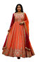 Peach Georgette Sequins Embroidered Anarkali Gown with Dupatta - HRT7761 | Peach - 3