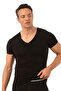 Özkan 0273 3-Pack Men's 95% Cotton Lycra Single Jersey Fabric V-Neck T-Shirt Undershirt - 5