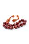 Ottoman Model Globe Cut Cherry Crust Amber Efe Mascot Prayer Beads - 4