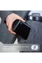 محفظة مصنوعة من الألومنيوم للجنسين، بتصميم أسود عصري، مع خاصية حجب RFID وقفل برمز. - 7
