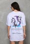 Women's Printed T-Shirt Short Sleeve Crew Neck Oversize Comfortable Fit Casual T-Shirt - White Mariposa Sec - 5