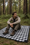 Picnic Mat Beach Rug Sand-Repellent Water-Repellent Oxford Fabric 100X150 Black with Bag - 5
