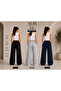 3-Piece Wide Leg Sweatpants Black Gray Navy Blue Daily Use - 3