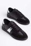 Genuine Leather Women's Casual Sports Shoes with Black Side Shiny Stripes and Poly Sole - 4