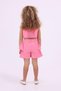 My Little Girl's Bow-Tie Crop Shorts Set - Fuchsia - 2