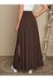 Women's High Waist Belted Long Sandy Skirt with Side Slits - 2