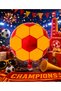Yellow Red Soccer Ball Foil Balloon 18 Inch 45 cm Fan Party Ornament Gs - 3