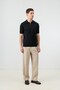 Black Zipper Collar Striped Knitwear Men's T-Shirt - 6