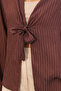 Women's Lace-Up Front Blouse 952 - Brown - 5
