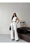 Women's Button Detailed Belted Vest Trouser Set Stylish Two-Piece Set - 2