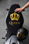 Queen Universal Motorcycle Seat Cover Black Scooter Saddle Protector Special for Women 100% Polyester Washable Seat Cover - 4