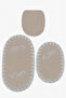 Mink 3-Piece French Lace Luxury Bath Mat Non-Slip Dowry Oval Bath Mat Set Lauris - 2