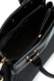 Women's Crossbody Bag with Fixed Strap Design Noir Linen Black - 5