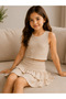Girl's Wrinkled Textured Skirt and Top Set - 2