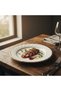 Yamatsu White Porcelain Meat Plate with Golden Rim — 7.5 Inch | Premium Dining Serveware - 3