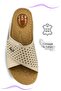Women's Slippers – Velcro Leather Women's Slippers with Gel Heel Spur Support, Beige - 4