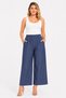 Women's Plus Size Indigo, Elastic Waist Pockets Relaxed Fit High Waist Pants 65N39459