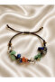 Taurus Zodiac Sign Real Natural Stone Braided Bracelet - Brown String Aventurine Lapis Lazuli Agate Crystal Quartz - 2
