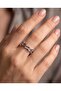 Linkora Inlaid Zircon Stone Chain Ring Adjustable Ring - 2