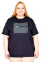 Mode XL Real Big Size Women's T-Shirt Bıs Collar Black U26124 Navy Blue