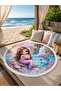 Mermaid and Dolphin Girl's Round Beach Towel Lilac 150 cm - 2