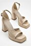 Women's Special Design Single Strap Platform Heeled Evening Dress Shoes, Wedding Dress Shoes (10 cm Heel) - 5