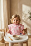 Flamingo Patterned Liquid-Proof Baby Bib with Pockets - Stain-Proof Sleeveless Pink Baby Bib (Blw - 3