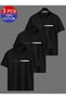 3 Pieces of Men's Motorcycle Printed Premium Oversize T-Shirts