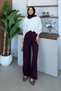Moroccan Fabric Trousers Plum - 4