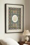 Allah Written Classic Illuminated Patterned Single Wooden Table - Black Wooden Framed Home and Business Table - 3