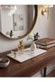 Luxury Natural Marble Presentation Tray - Promise, Engagement, and Coffee Tray with Gold Detailed Plexiglass Handles 30X15 cm - 2